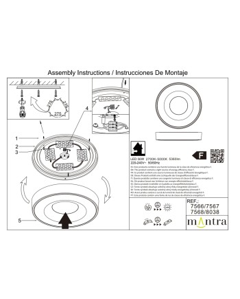 COIN * PLAFÓN REDONDO LED 56W - 2700-5000K - CON MANDO - MADERA